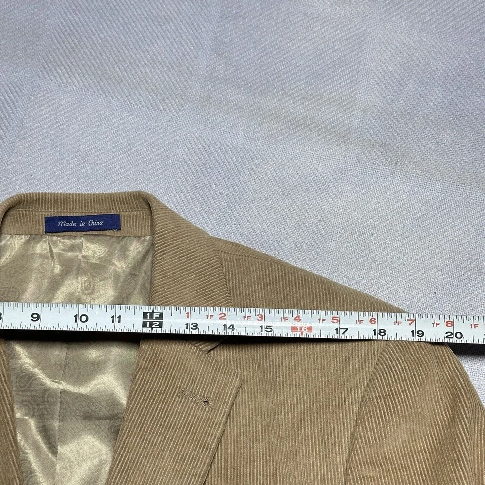 Alan Flusser Brown Corduroy‎ Two Button Paisley Liner Blazer Jacket Men's Sz 42L